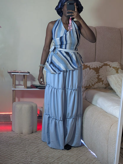 Fashion maxi free size maxi skirt and matching top