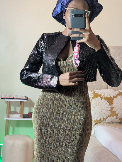 Pure black leather jacket