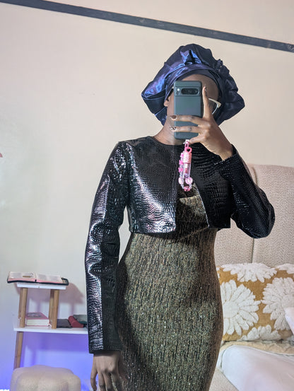 Pure black leather jacket